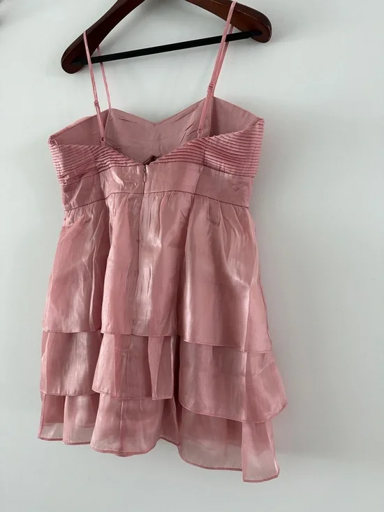 Francesca's Collections Dusty Rose Tiered Spaghetti Strap Dress - Picture 10 of 10